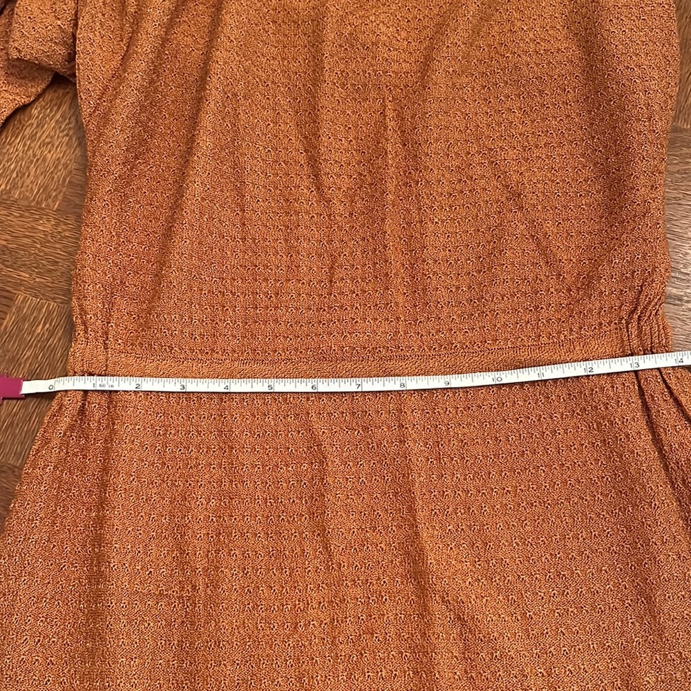 Outlander Vintage Dress Thin Knit Long Sleeve Made in Italy Medium Pumpkin Fall - Picture 11 of 15